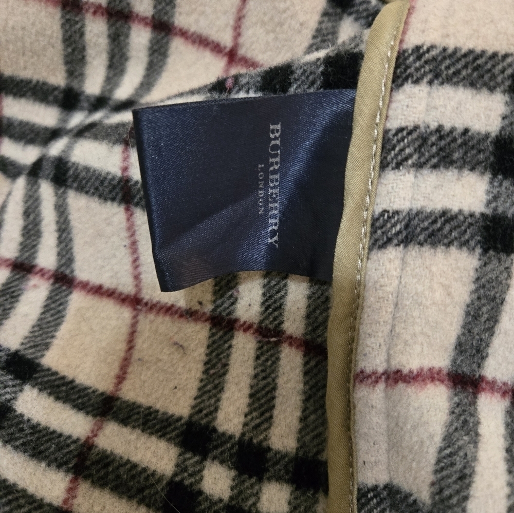 Womens Burberry Over Sized Navy Blue Wool Duffle Coat Sz M - Picture 9 of 12